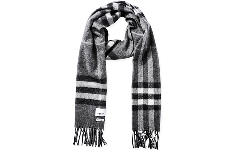 Burberry Classic Check Wool Scarf Unisex Couple Style Black Grey. 80155411 圖 2