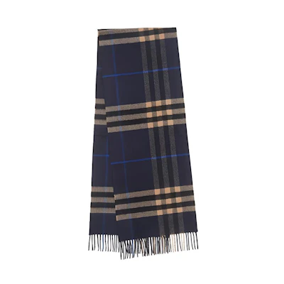 Burberry Classic Check Wool Scarf Unisex Indigo/Mid Camel 80223461