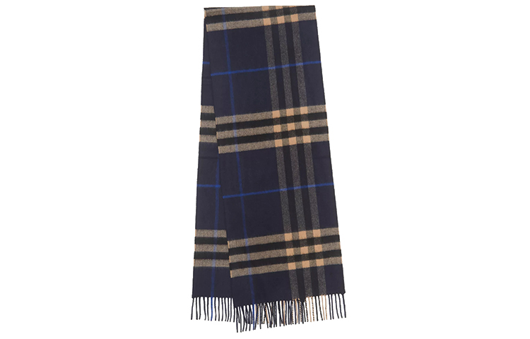 Burberry Classic Check Wool Scarf Unisex Indigo/Mid Camel 80223461 圖 3