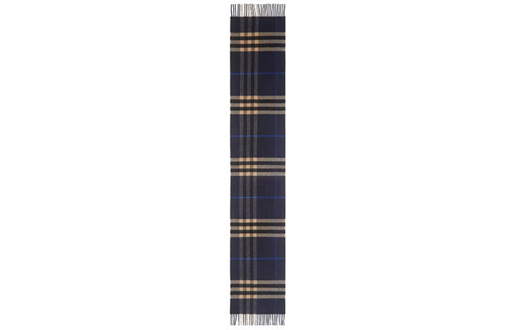 Burberry Classic Check Wool Scarf Unisex Indigo/Mid Camel 80223461 圖 4