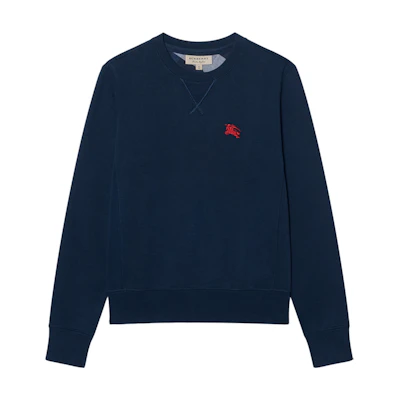 Burberry Classic Crewneck Sweatshirt in Dark Blue with Horse Design. 80362791