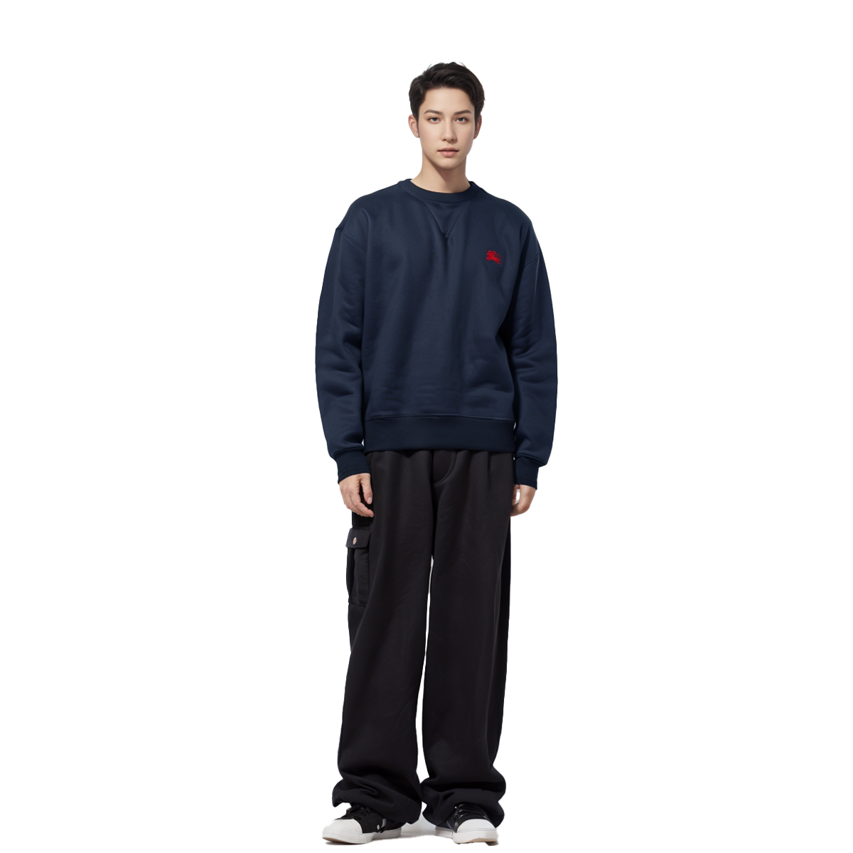 Burberry Classic Crewneck Sweatshirt in Dark Blue with Horse Design. 80362791 圖 4