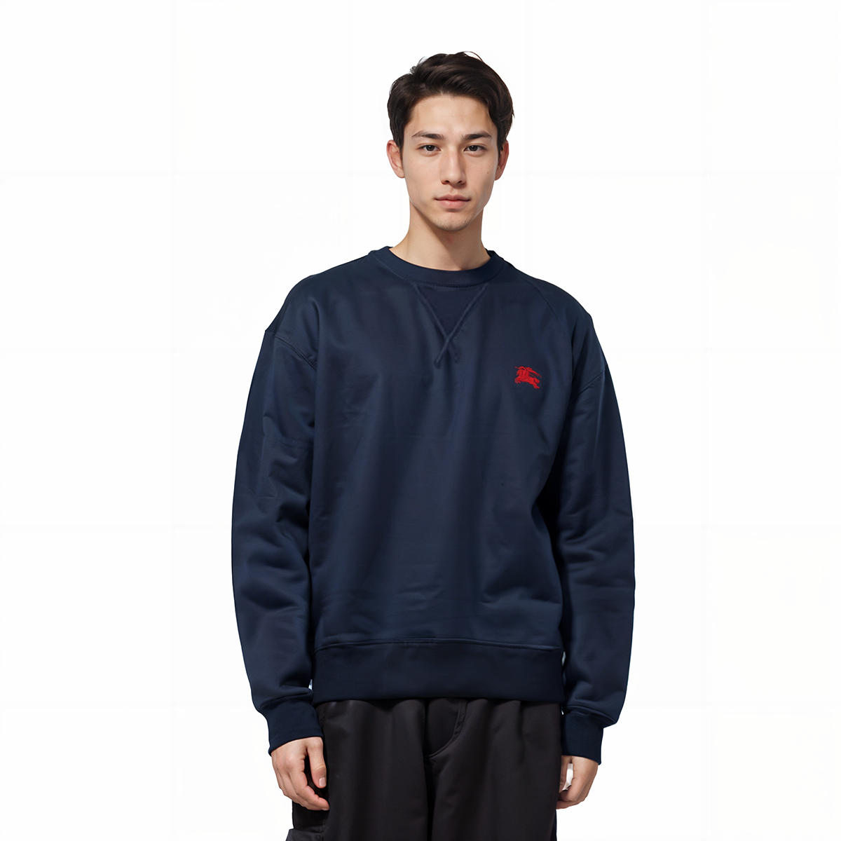 Burberry Classic Crewneck Sweatshirt in Dark Blue with Horse Design. 80362791 圖 5