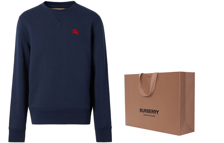 Burberry Classic Crewneck Sweatshirt in Dark Blue with Horse Design. 80362791 圖 6