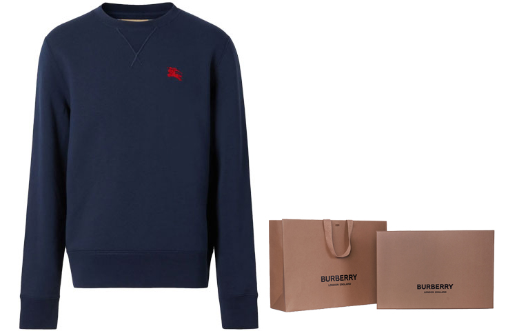 Burberry Classic Crewneck Sweatshirt in Dark Blue with Horse Design. 80362791 圖 7