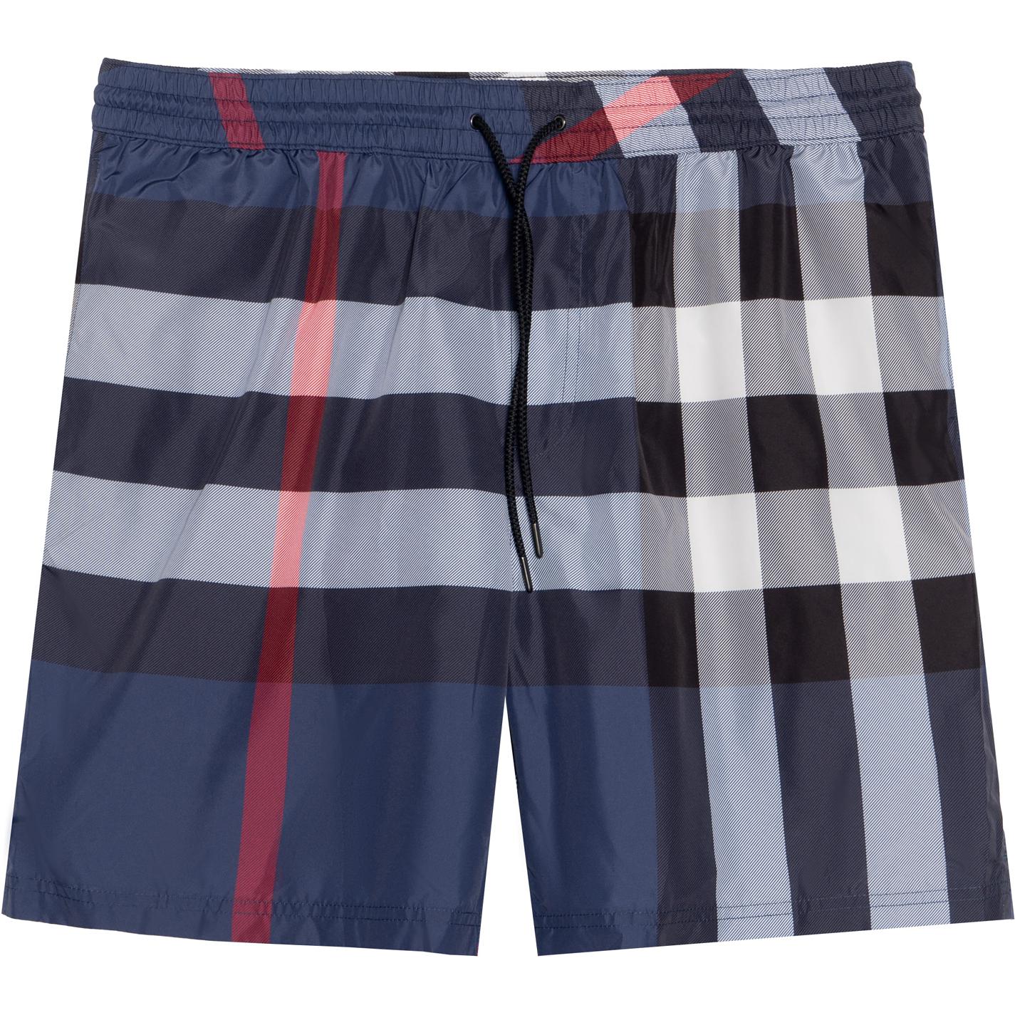 Order Burberry Classic Drawstring Checkered Navy Swim Shorts 80138791