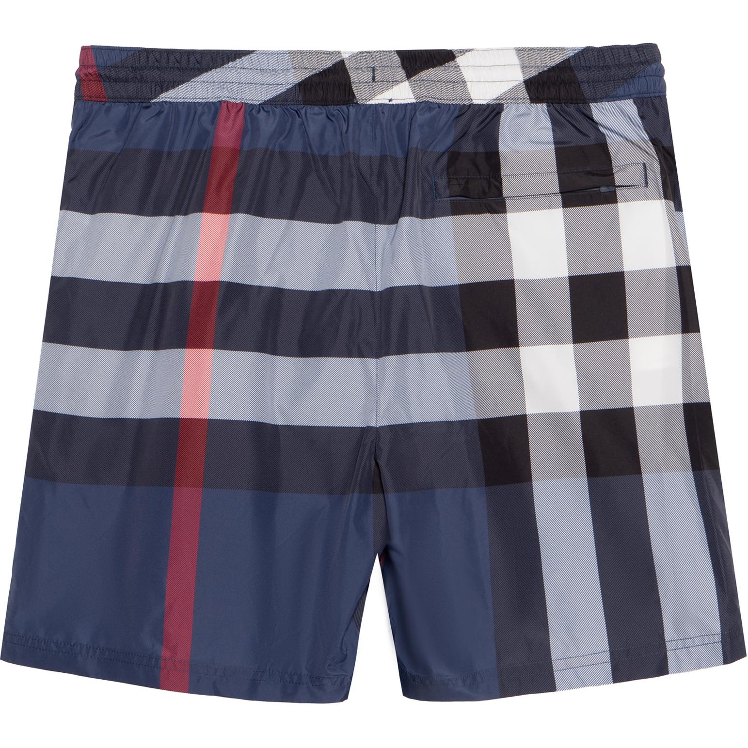Lookbook Burberry Classic Drawstring Checkered Navy Swim Shorts 80138791