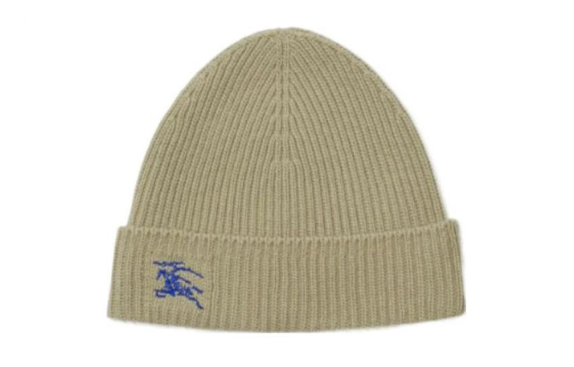 Burberry Classic Embroidered Logo Cashmere Beanie Unisex Couple Style - Green. 80788061