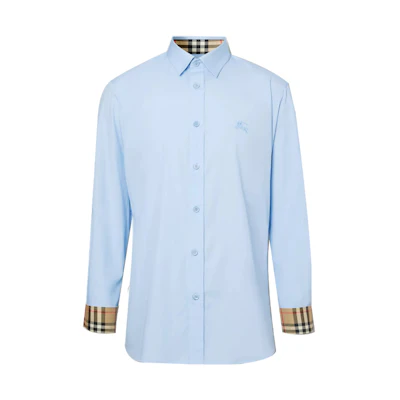 Burberry Classic Fit Embroidered Horse Oxford Shirt Sky Blue 80245241