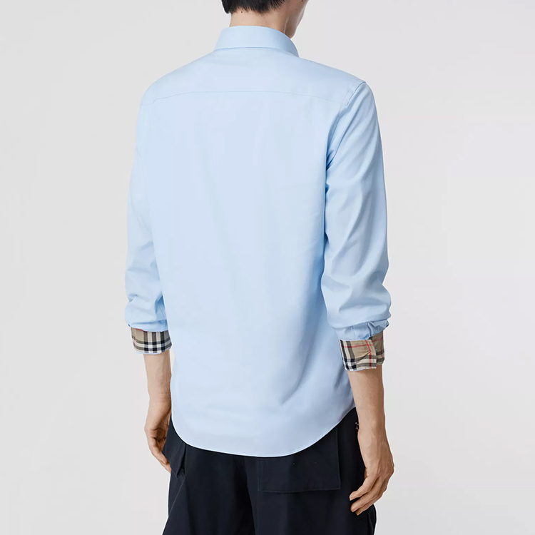 Burberry Classic Fit Embroidered Horse Oxford Shirt Sky Blue 80245241 圖 4