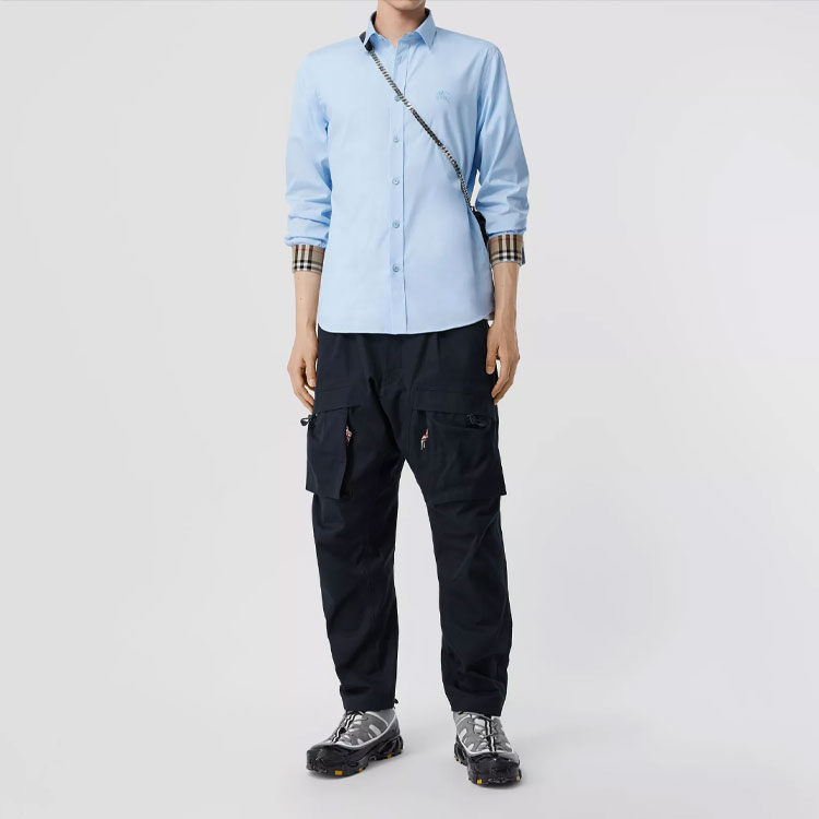 Burberry Classic Fit Embroidered Horse Oxford Shirt Sky Blue 80245241 圖 5