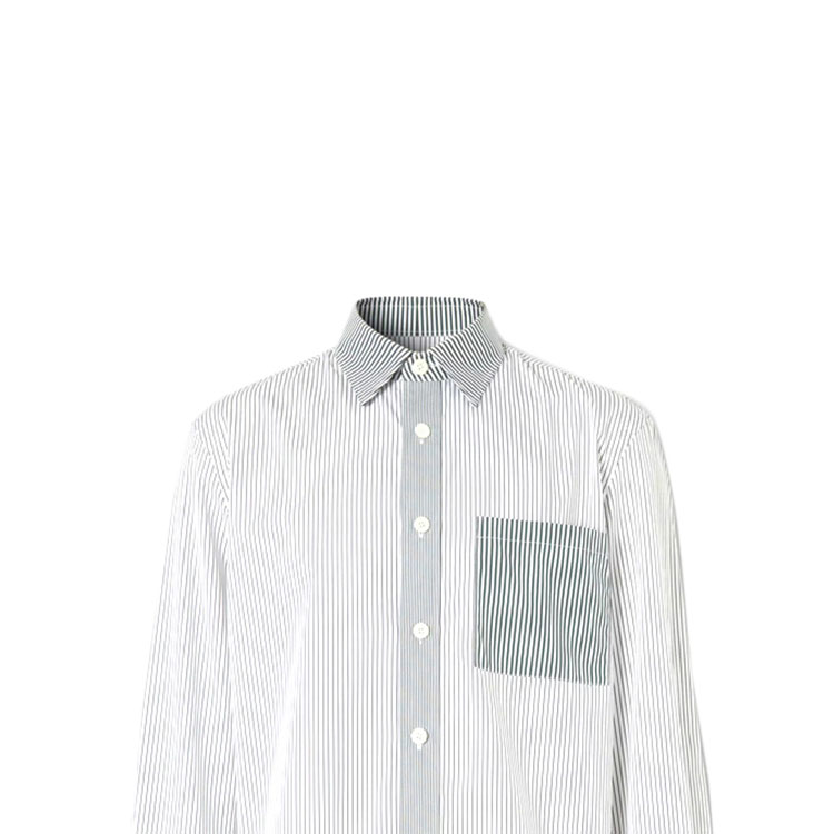 Sizing 博柏利经典版型浅灰色长袖衬衫搭配对比条纹 80271381