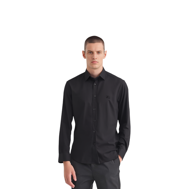 Details for 버버리 클래식 말 로고 긴팔 셔츠 블랙 80245261