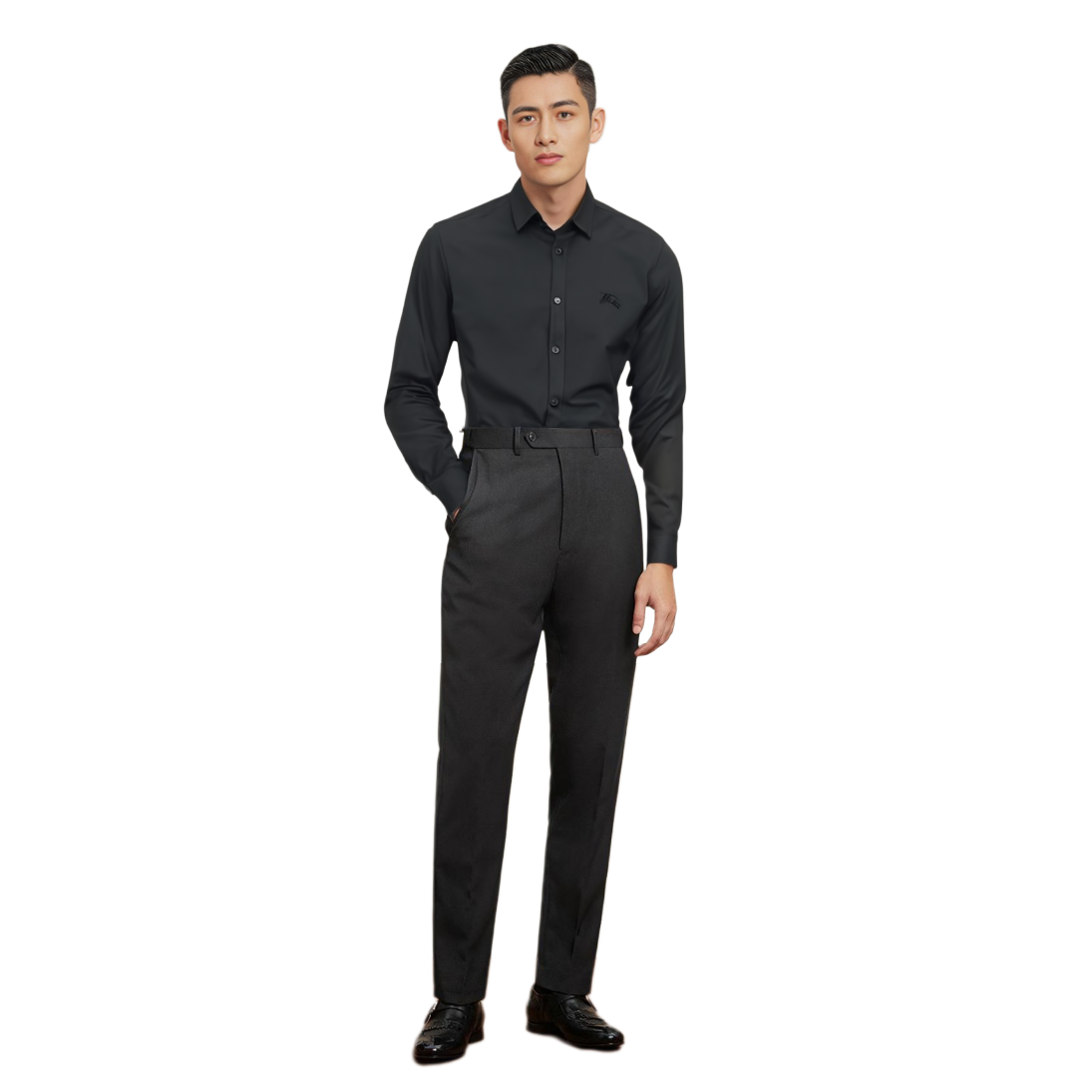 Sizing 버버리 클래식 말 로고 긴팔 셔츠 블랙 80245261