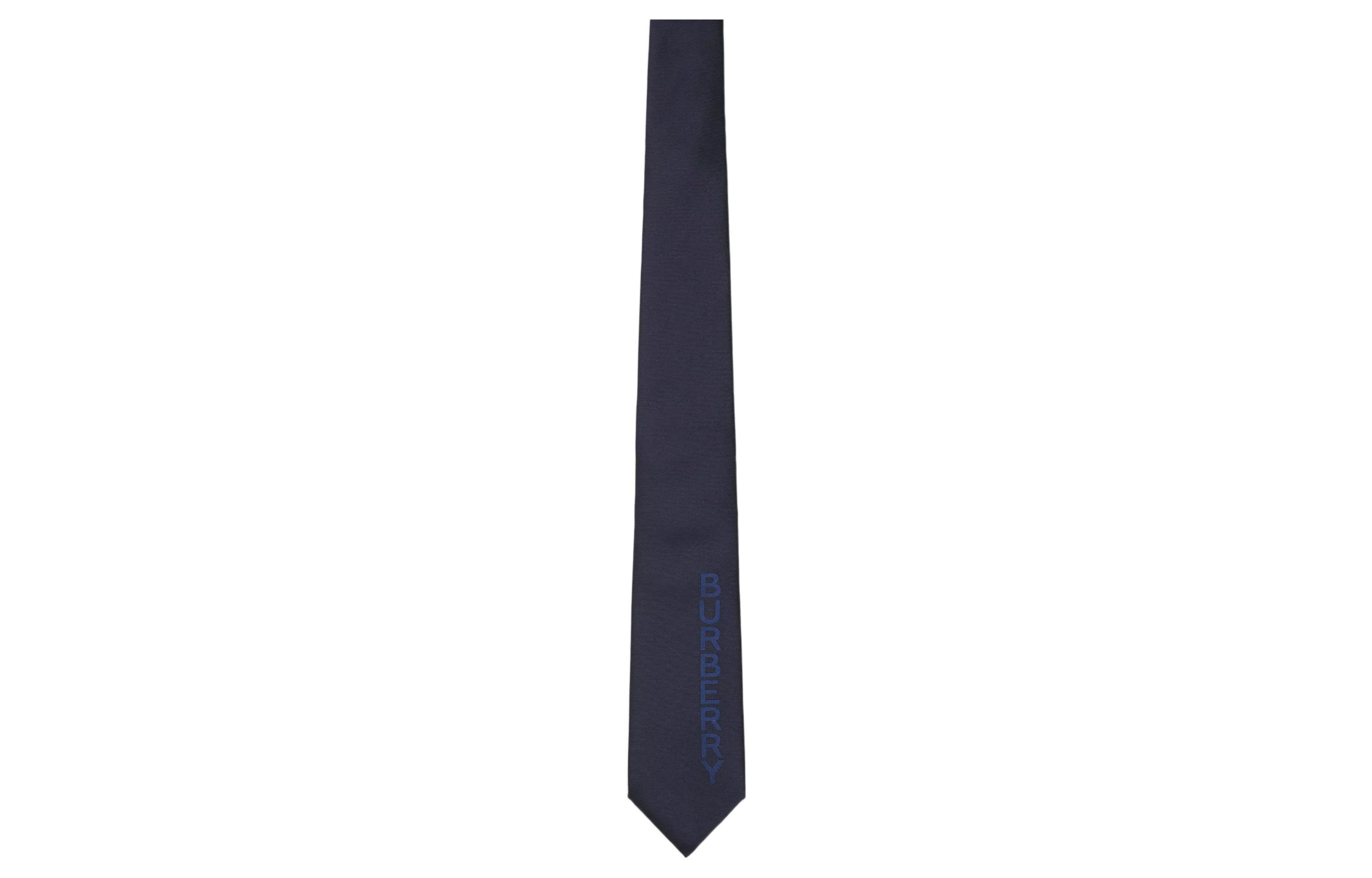 Order Burberry Classic Logo Plaid Print Tie for Men in Navy Blue. 80641761