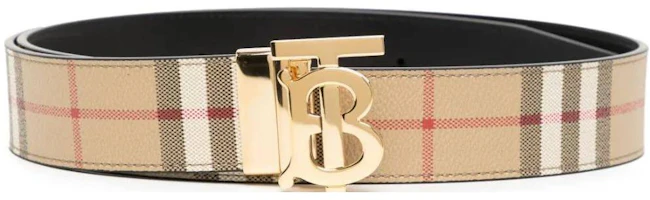 Order Burberry 經典 logo 雙面皮帶 棕色 3.5CM 寬 80702861