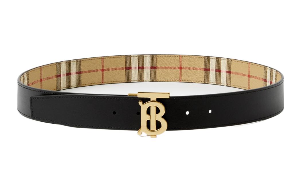 Lookbook 博柏利经典Logo可双面皮带棕色 3.5CM宽 80702861