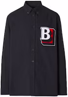 Burberry Classic Logo Shadow Embroidery Long Sleeve Shirt Black 80481181 Burberry Classic Logo Shadow Embroidery Long Sleeve Shirt Black 80481181