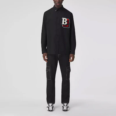 버버리 클래식 로고 섀도우 자수 긴팔 셔츠 블랙 80481181 Purchase 버버리 클래식 로고 섀도우 자수 긴팔 셔츠 블랙 80481181