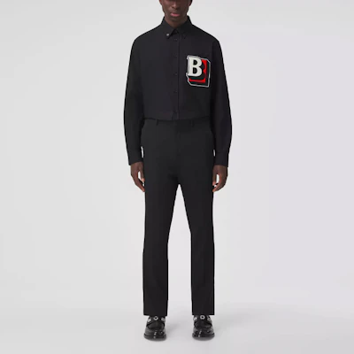 버버리 클래식 로고 섀도우 자수 긴팔 셔츠 블랙 80481181 Sizing 버버리 클래식 로고 섀도우 자수 긴팔 셔츠 블랙 80481181