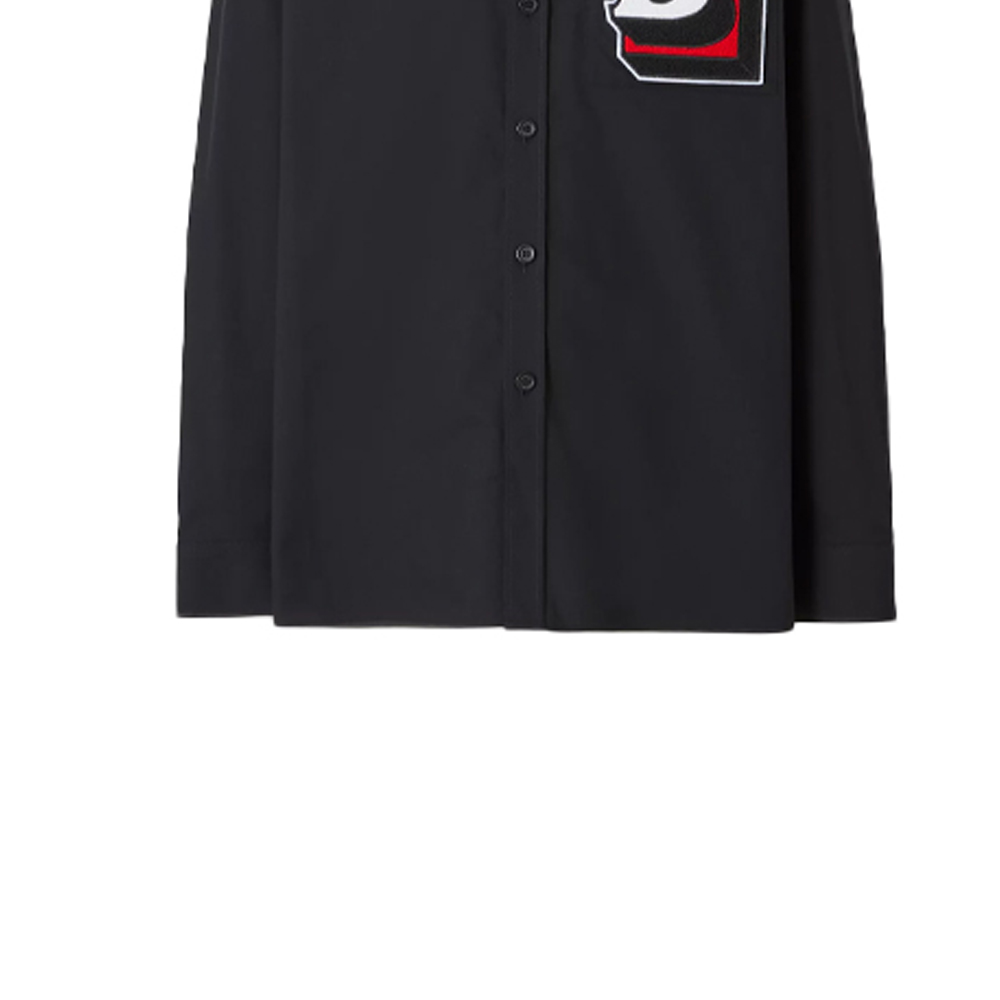 Burberry Classic Logo Shadow Embroidery Long Sleeve Shirt Black 80481181 圖 8