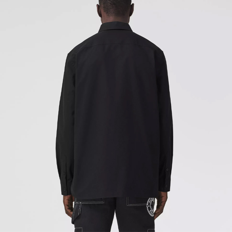 Burberry Classic Logo Shadow Embroidery Long Sleeve Shirt Black 80481181 圖 9