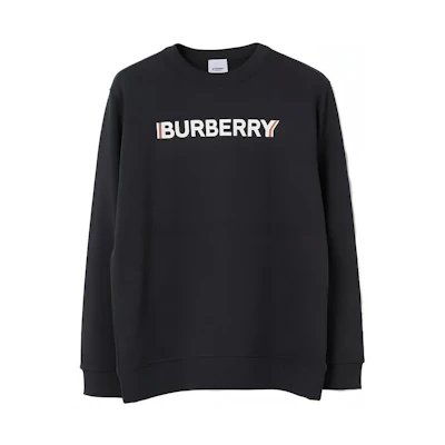 Burberry Classic Multicolor Logo Print Crewneck Sweatshirt Navy Blue (). 80688061