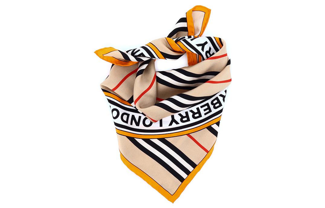 Burberry Classic Multicolor Silk Scarf Unisex Couples - Khaki 80308951 圖 3