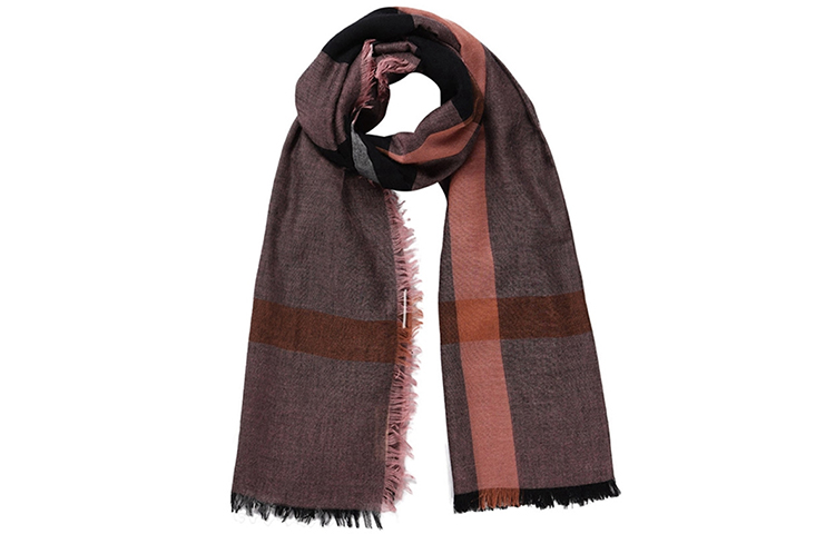 Burberry Classic Plaid Scarf Maroon Brown 40504781