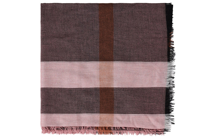 Burberry Classic Plaid Scarf Maroon Brown 40504781 圖 4
