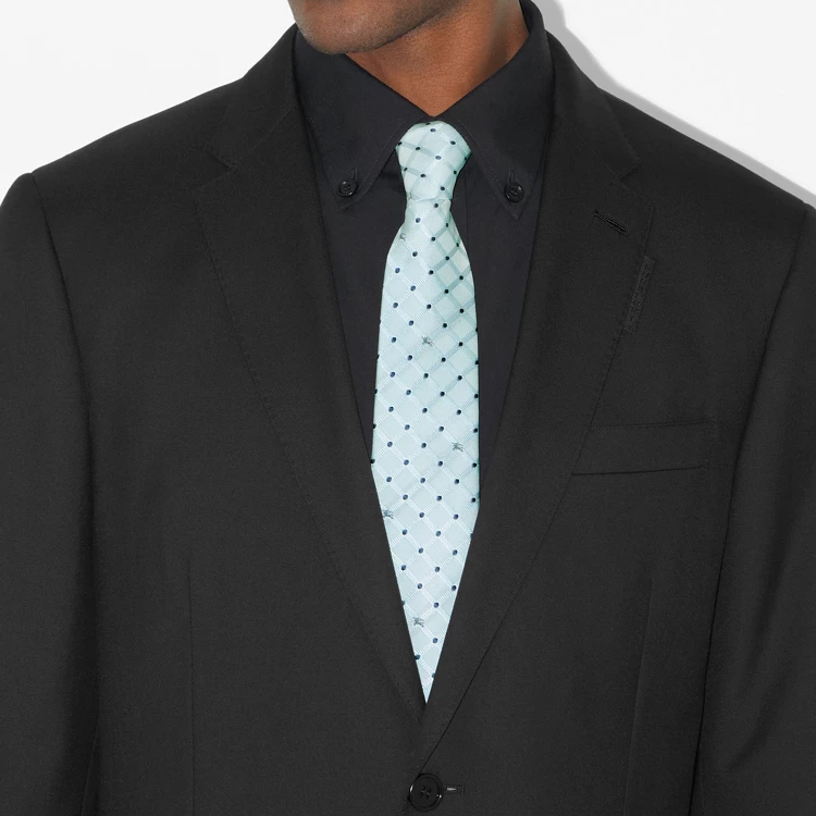 Shop Burberry Classic Polka Dot Silk Jacquard Tie  Light Blue. 80684931