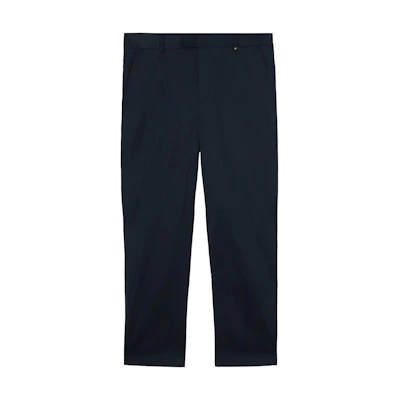 Burberry Classic Solid Logo Embroidered Straight-Leg Casual Pants Navy Men. 80551741