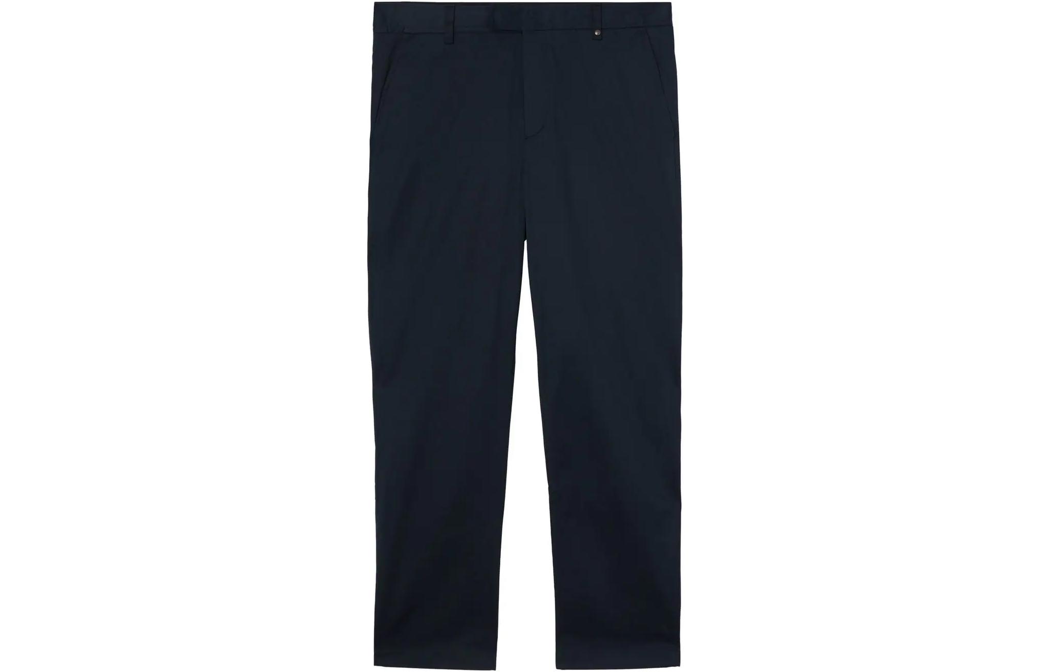 Burberry Classic Solid Logo Embroidered Straight-Leg Casual Pants Navy Men. 80551741 圖 2