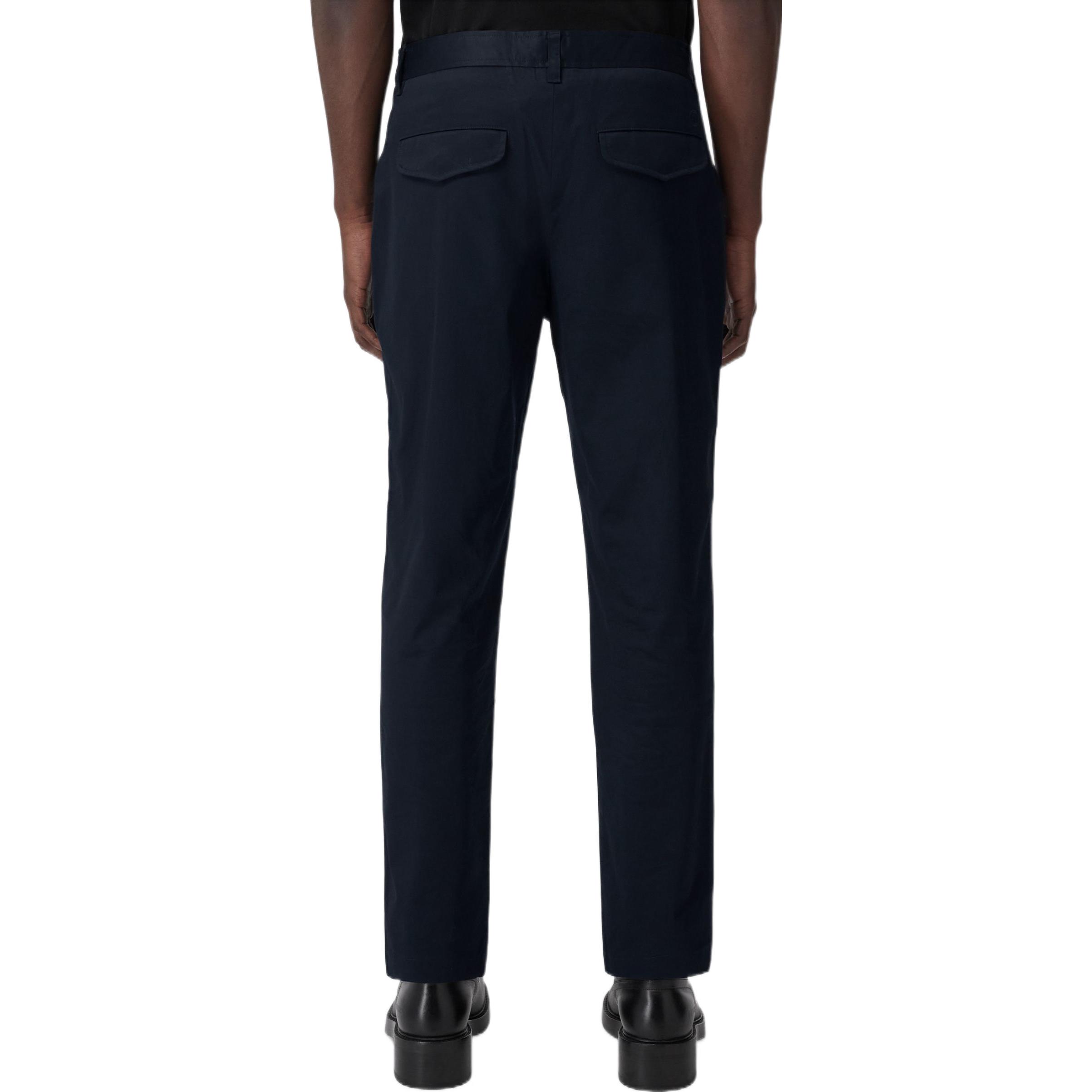 Burberry Classic Solid Logo Embroidered Straight-Leg Casual Pants Navy Men. 80551741 圖 4