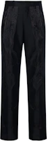 Burberry Classic Tailored Jacquard Wool-Blend Straight Pants Men Black 80415351 Burberry Classic Tailored Jacquard Wool-Blend Straight Pants Men Black 80415351