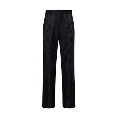 Burberry Classic Tailored Jacquard Wool-Blend Straight Pants Men Black 80415351