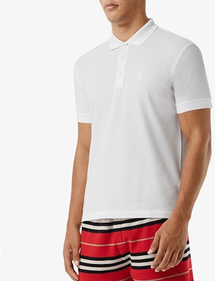 Burberry Klasik Polo Lengan Pendek Logo TB Putih 8014005 Details for Burberry Klasik Polo Lengan Pendek Logo TB Putih 8014005