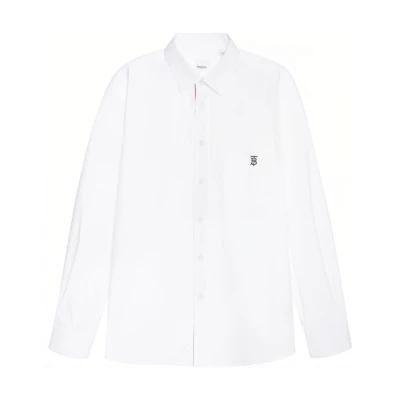 Burberry Classic White Cotton Long Sleeve Shirt with Logo - Spring Edition. 80430601