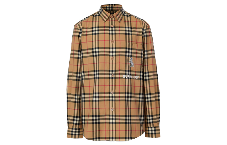 Burberry Classic Zebra Embroidered Check Shirt Archive Beige 80320641 圖 2
