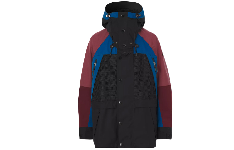 Burberry Colorblock Hooded Zip-Up Jacket Black 80414111