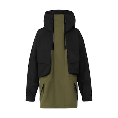 Burberry Colorblock Relaxed Fit Zip-Up Hoodie Jacket Black/Green 80544461
