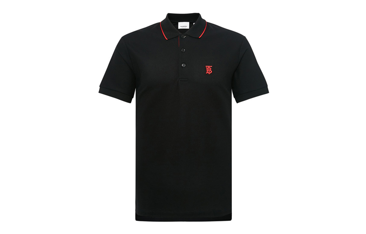 Order Burberry Polo Negro con Letras Bordadas en Contraste. 8017003-A1189