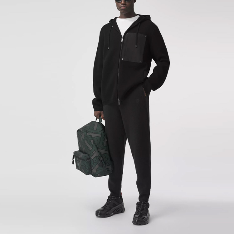 Burberry Contrast Pocket Wool Hoodie Black 80357971 圖 5