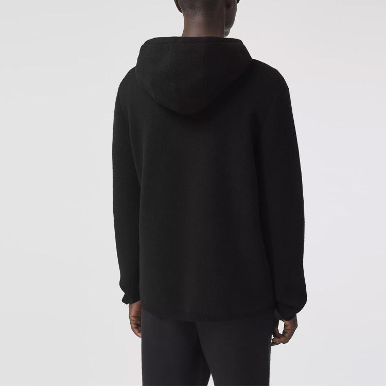 Burberry Contrast Pocket Wool Hoodie Black 80357971 圖 7