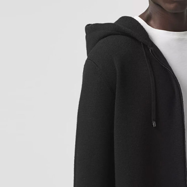 Burberry Contrast Pocket Wool Hoodie Black 80357971 圖 8