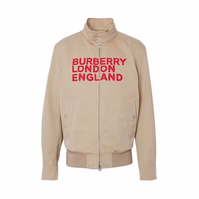 Burberry Contrasting Letter Print Jacket Honey Beige 80374801