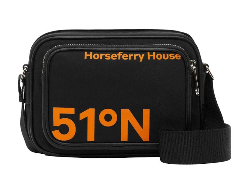 Burberry Coordinates-Print Econyl Crossbody Bag Black/Orange