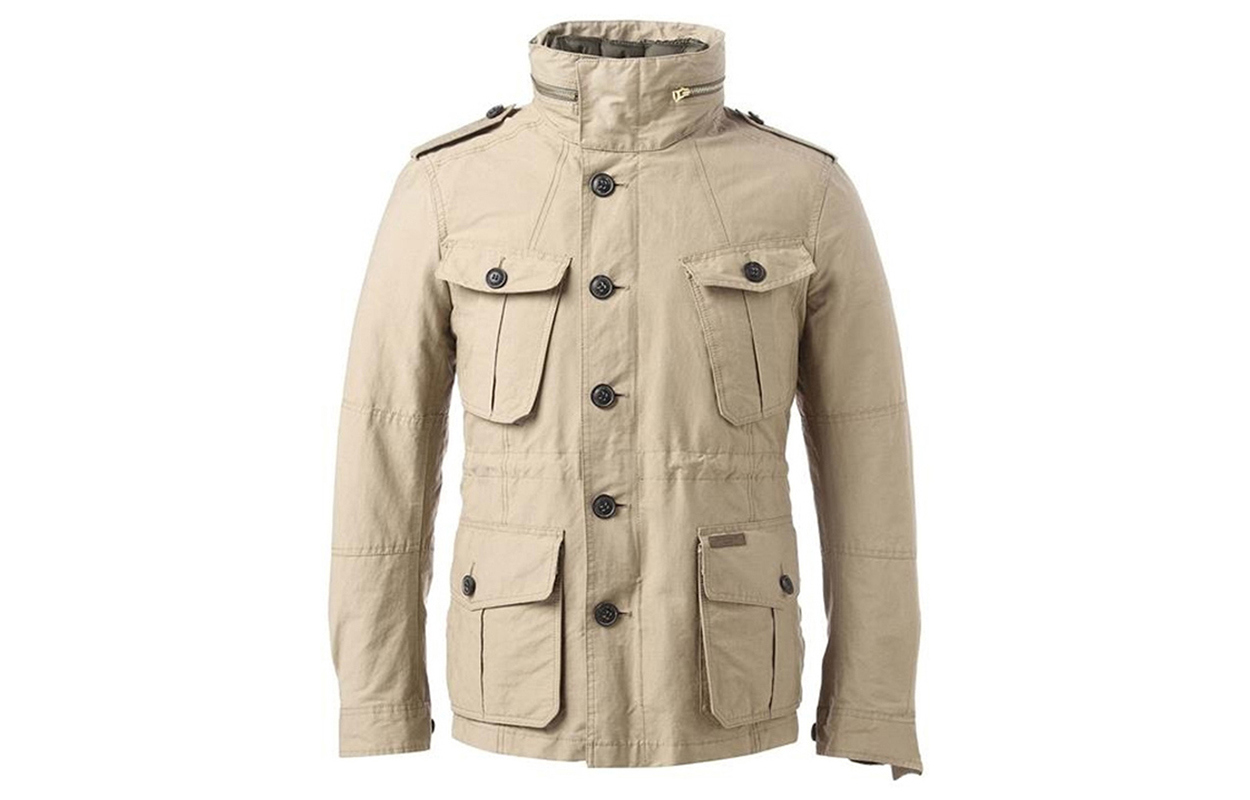 Burberry Cotton Blend Hooded Double-Layer Jacket Khaki 39471831