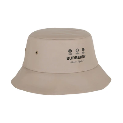 Burberry Cotton Logo Bucket Hat Light Beige