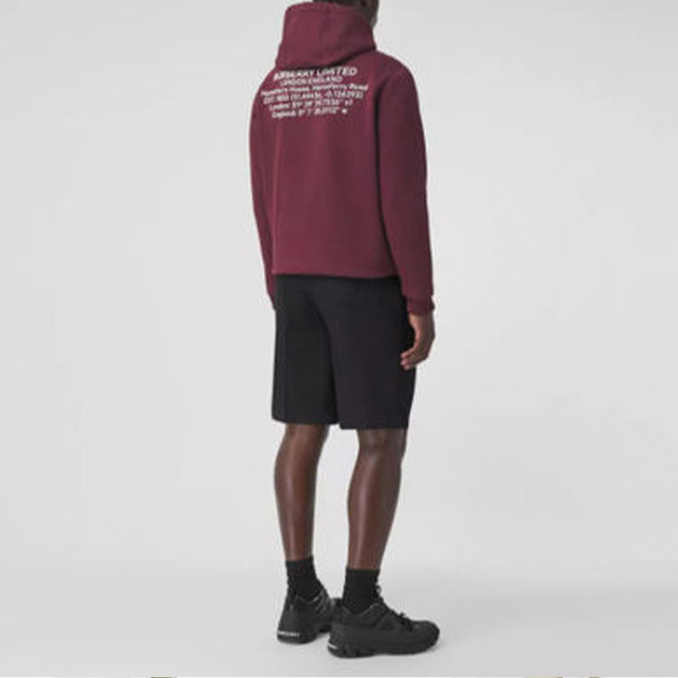 Shop 博柏利酒红色棉质徽标卫衣. 80456891